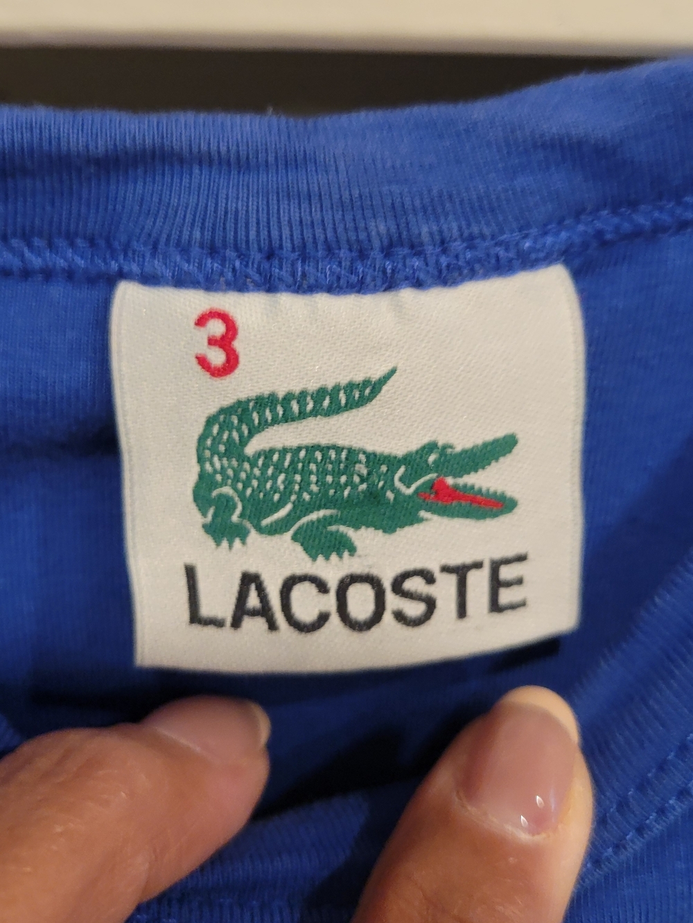 Lacoste Blue Graphic Croc Logo Tee - Picture 4 of 4